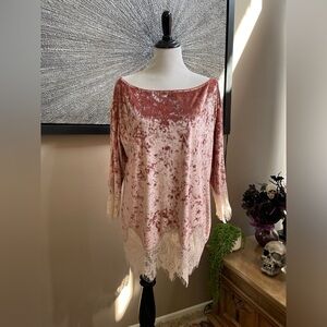 Boston Proper crushed velvet tunic top L